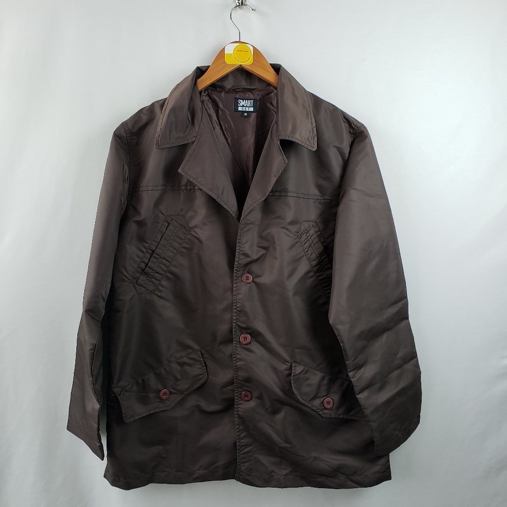 Smart Set All Weather Nylon Jacket Sz Med Brown